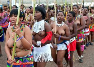 Real african nymphs topless, bare ebony chicks in ritual