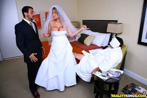 Mischievous bride Alanah humps the groomsman on her wedding