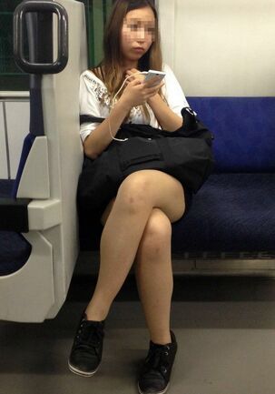 Stolen Asian voyeur, hunt inside of the public train. Up