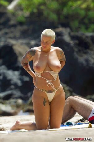 Amber Rose Topless And G-String Cameltoe In Maui - Images -