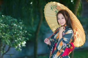 fashion female chinese sundress umbrella HD wallpaper